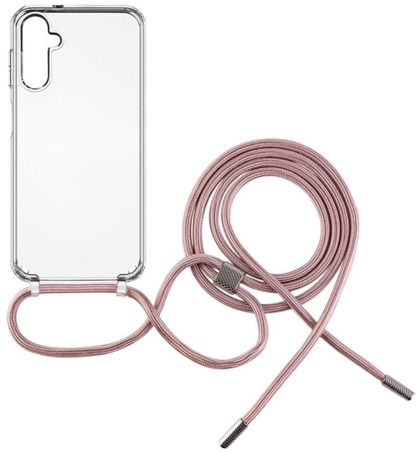 FIXED Púzdro Pure Neck s ružovou šnúrkou na krk pre Samsung Galaxy A14/A14 5G, FIXPUN-1072-PI